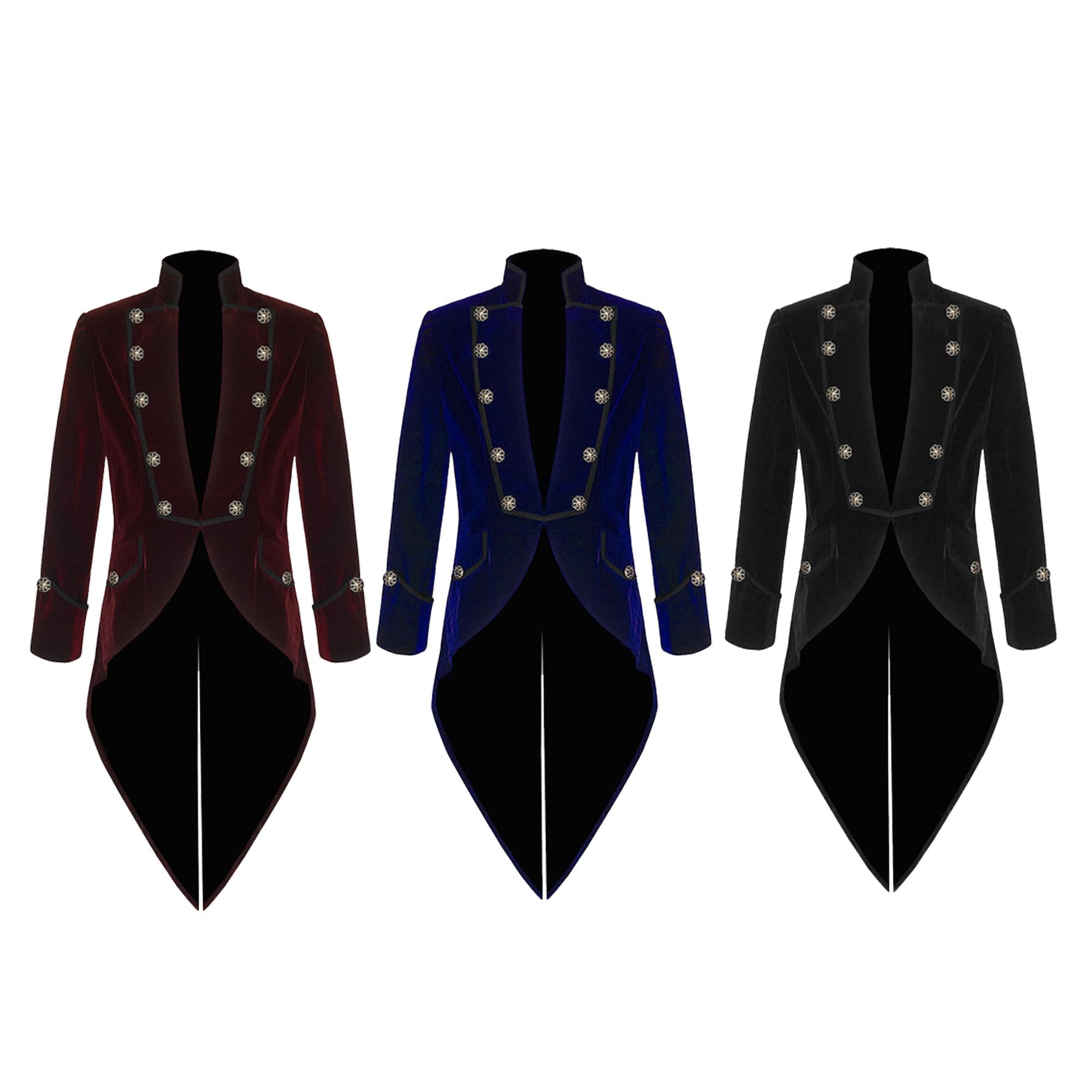 Men’s Vladimir Tuxedo Jacket Velvet Tailcoat Goth Steampunk Victorian Coat