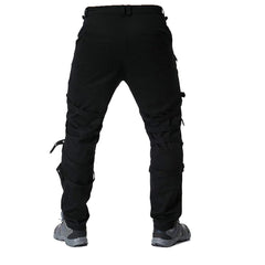 Men's Black Gothic Steampunk Punk Morte Pants Buckle Chain Trousers